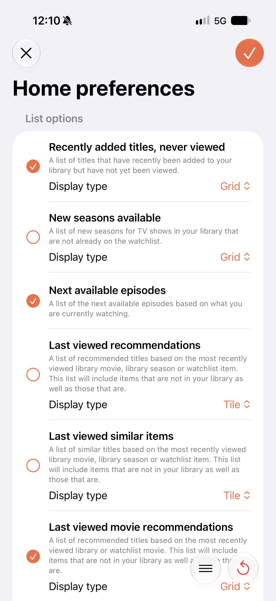 Dashboard Preferences